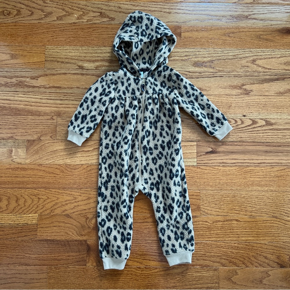 Carter's Leopard Fleece Zip Up Bodysuit